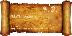 Méh Dezső névjegykártya